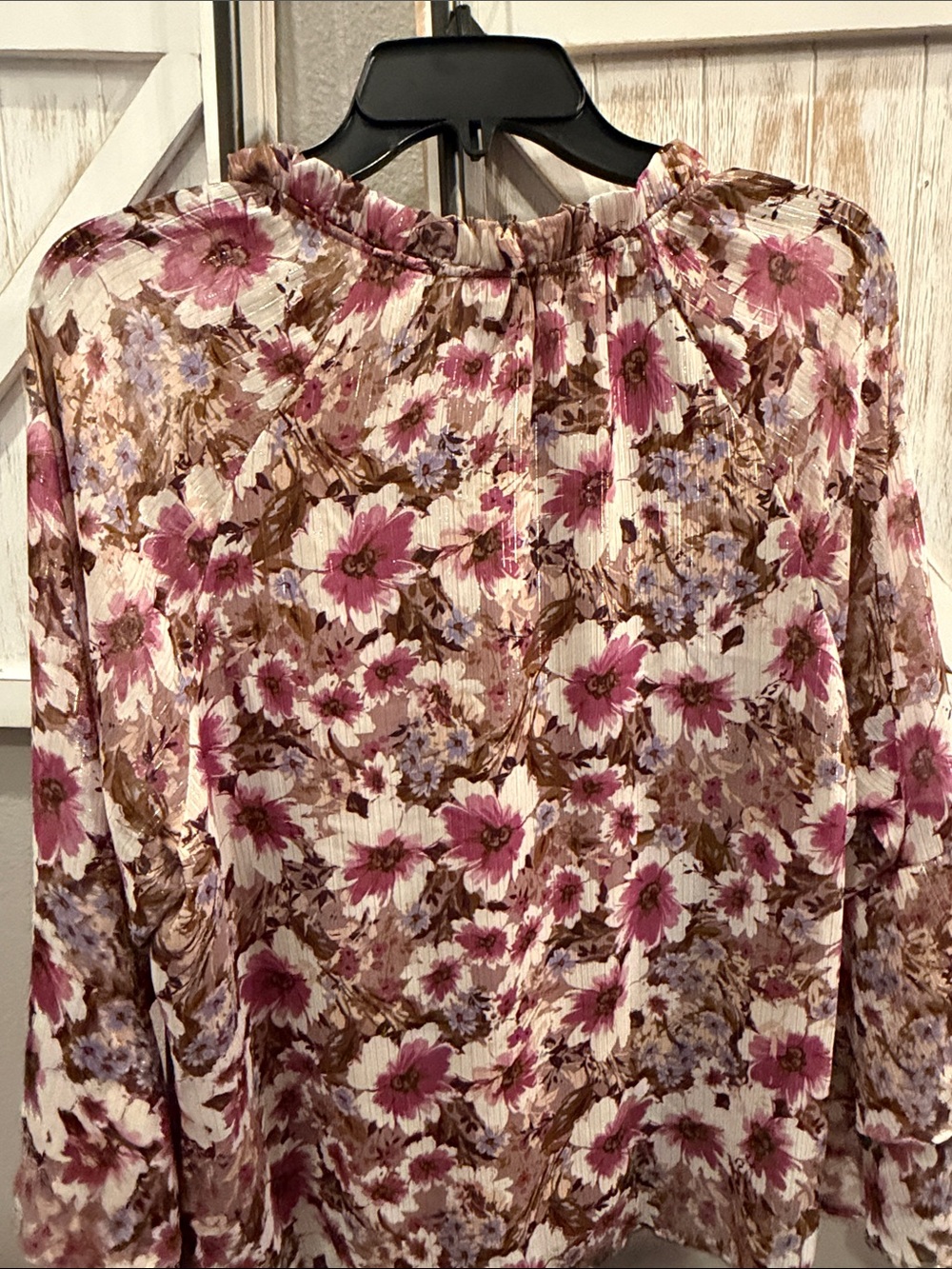 Veronica M Rose Floral Tie-Neck Blouse large ptp 23 pretty colors - Picture 5 of 5